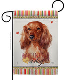 Long Hair Dachshund Happiness - Pets Nature Vertical Impressions Decorative Flags HG110170 Made In USA