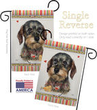 Wire Haired Dachshund Happiness - Pets Nature Vertical Impressions Decorative Flags HG110171 Made In USA