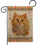 Ginger Long Hair Happiness - Pets Nature Vertical Impressions Decorative Flags HG110178 Made In USA