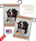 Bernese Cattle Happiness - Pets Nature Vertical Impressions Decorative Flags HG110183 Made In USA