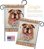 Bulldog Happiness - Pets Nature Vertical Impressions Decorative Flags HG110188 Made In USA