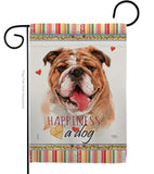 Bulldog Happiness - Pets Nature Vertical Impressions Decorative Flags HG110188 Made In USA