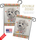 Maltese Happiness - Pets Nature Vertical Impressions Decorative Flags HG110194 Made In USA