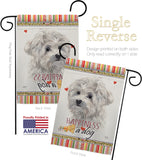 Maltese Happiness - Pets Nature Vertical Impressions Decorative Flags HG110194 Made In USA