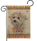 Maltese Happiness - Pets Nature Vertical Impressions Decorative Flags HG110194 Made In USA