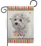 Maltese Happiness - Pets Nature Vertical Impressions Decorative Flags HG110194 Made In USA