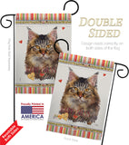 Maine Coon Happiness - Pets Nature Vertical Impressions Decorative Flags HG110195 Made In USA