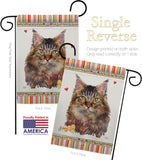 Maine Coon Happiness - Pets Nature Vertical Impressions Decorative Flags HG110195 Made In USA
