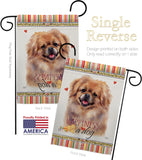 Pekingese Happiness - Pets Nature Vertical Impressions Decorative Flags HG110201 Made In USA