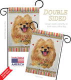 Pomeranian Happiness - Pets Nature Vertical Impressions Decorative Flags HG110206 Made In USA