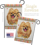 Pomeranian Happiness - Pets Nature Vertical Impressions Decorative Flags HG110206 Made In USA