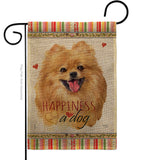 Pomeranian Happiness - Pets Nature Vertical Impressions Decorative Flags HG110206 Made In USA