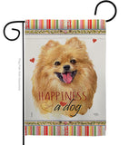 Pomeranian Happiness - Pets Nature Vertical Impressions Decorative Flags HG110206 Made In USA