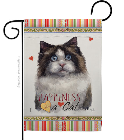 Mitted Ragdoll Happiness - Pets Nature Vertical Impressions Decorative Flags HG110213 Made In USA