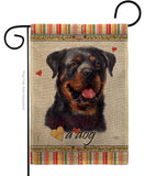 Rottweiler Happiness - Pets Nature Vertical Impressions Decorative Flags HG110214 Made In USA