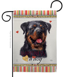 Rottweiler Happiness - Pets Nature Vertical Impressions Decorative Flags HG110214 Made In USA