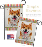 Shiba Inu Happiness - Pets Nature Vertical Impressions Decorative Flags HG110217 Made In USA