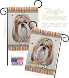 Shih Tzu Happiness - Pets Nature Vertical Impressions Decorative Flags HG110218 Made In USA