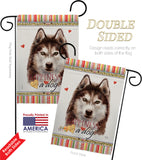 Brown Siberian Husky Happiness - Pets Nature Vertical Impressions Decorative Flags HG110222 Made In USA