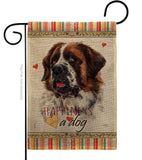 St. Bernard Dog Happiness - Pets Nature Vertical Impressions Decorative Flags HG110226 Made In USA