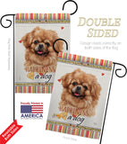 Tibetan Spaniel Happiness - Pets Nature Vertical Impressions Decorative Flags HG110227 Made In USA