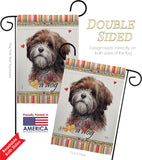 Brown Tibetan Terrier Happiness - Pets Nature Vertical Impressions Decorative Flags HG110229 Made In USA