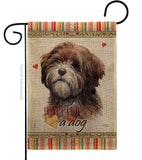 Brown Tibetan Terrier Happiness - Pets Nature Vertical Impressions Decorative Flags HG110229 Made In USA