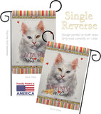 Turkish Angora Happiness - Pets Nature Vertical Impressions Decorative Flags HG110230 Made In USA