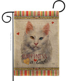 Turkish Angora Happiness - Pets Nature Vertical Impressions Decorative Flags HG110230 Made In USA