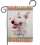 White Bull Terrier Happiness - Pets Nature Vertical Impressions Decorative Flags HG110233 Made In USA