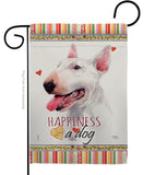 White Bull Terrier Happiness - Pets Nature Vertical Impressions Decorative Flags HG110233 Made In USA