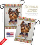Torkshire Terrier Happiness - Pets Nature Vertical Impressions Decorative Flags HG110234 Made In USA