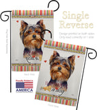 Torkshire Terrier Happiness - Pets Nature Vertical Impressions Decorative Flags HG110234 Made In USA