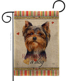 Torkshire Terrier Happiness - Pets Nature Vertical Impressions Decorative Flags HG110234 Made In USA