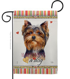 Torkshire Terrier Happiness - Pets Nature Vertical Impressions Decorative Flags HG110234 Made In USA