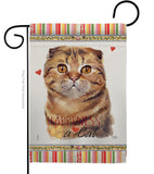 Scottish Fold Happiness - Pets Nature Vertical Impressions Decorative Flags HG110237 Made In USA