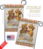 Yellow Australian Shepherd Happiness - Pets Nature Vertical Impressions Decorative Flags HG110240 Made In USA