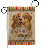 Yellow Australian Shepherd Happiness - Pets Nature Vertical Impressions Decorative Flags HG110240 Made In USA