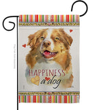 Yellow Australian Shepherd Happiness - Pets Nature Vertical Impressions Decorative Flags HG110240 Made In USA