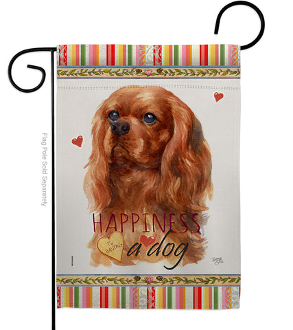Ruby Cavalier King Spaniel Happiness - Pets Nature Vertical Impressions Decorative Flags HG110246 Made In USA