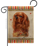 Ruby Cavalier King Spaniel Happiness - Pets Nature Vertical Impressions Decorative Flags HG110246 Made In USA
