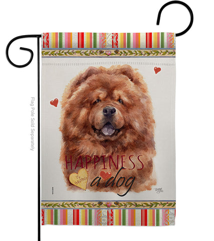 Red Chow Chow Happiness - Pets Nature Vertical Impressions Decorative Flags HG110249 Made In USA