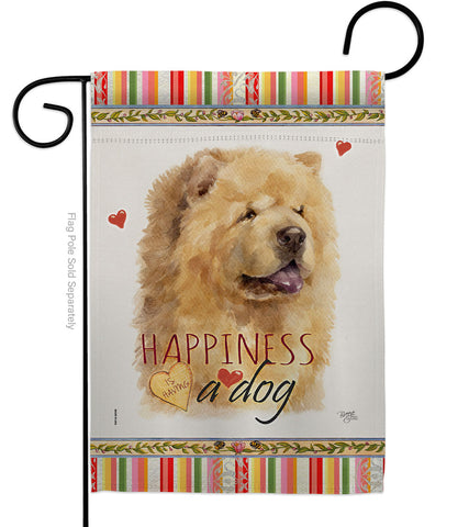 Cream Chow Chow Happiness - Pets Nature Vertical Impressions Decorative Flags HG110250 Made In USA