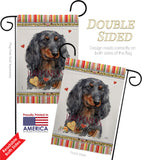 Blue Long Hair Dachshund Happiness - Pets Nature Vertical Impressions Decorative Flags HG110251 Made In USA