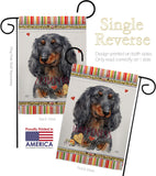 Blue Long Hair Dachshund Happiness - Pets Nature Vertical Impressions Decorative Flags HG110251 Made In USA