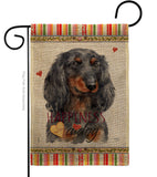 Blue Long Hair Dachshund Happiness - Pets Nature Vertical Impressions Decorative Flags HG110251 Made In USA