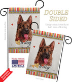 Red German Shepherd Happiness - Pets Nature Vertical Impressions Decorative Flags HG110253 Made In USA