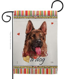 Red German Shepherd Happiness - Pets Nature Vertical Impressions Decorative Flags HG110253 Made In USA