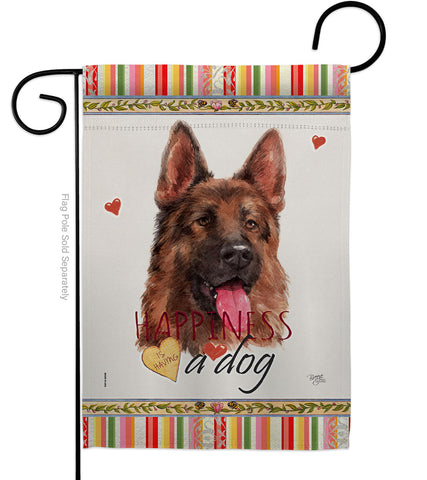 Red German Shepherd Happiness - Pets Nature Vertical Impressions Decorative Flags HG110253 Made In USA