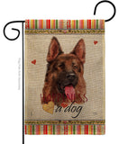 Red German Shepherd Happiness - Pets Nature Vertical Impressions Decorative Flags HG110253 Made In USA